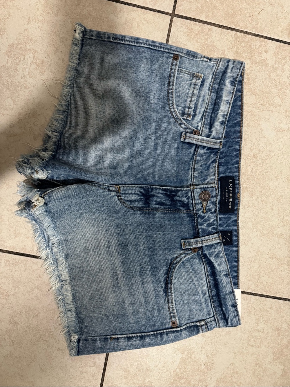 Lucky Brand Light Blue Frayed Denim Shorts